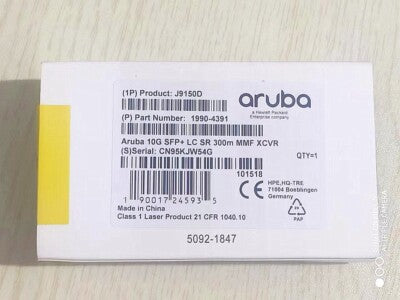 Aruba HPE 10G SFP+ LC SR Multimode Fiber Transceiver J9150D
