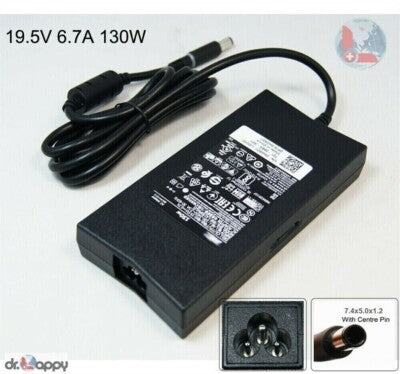 Dell 130W AC Adapter 7.4mm 3-Prong Power Cord WRHKW