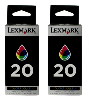 New, Pre-Owned - Lexmark 20 (15M0120) Color 2 Pack Ink Cartridges