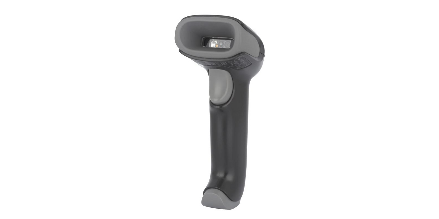 Honeywell Voyager XP 1472g cordless 1D/2D barcode scanner in black, manufacturer product photograph