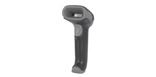 Honeywell Voyager XP 1472g cordless 1D/2D barcode scanner in black, manufacturer product photograph