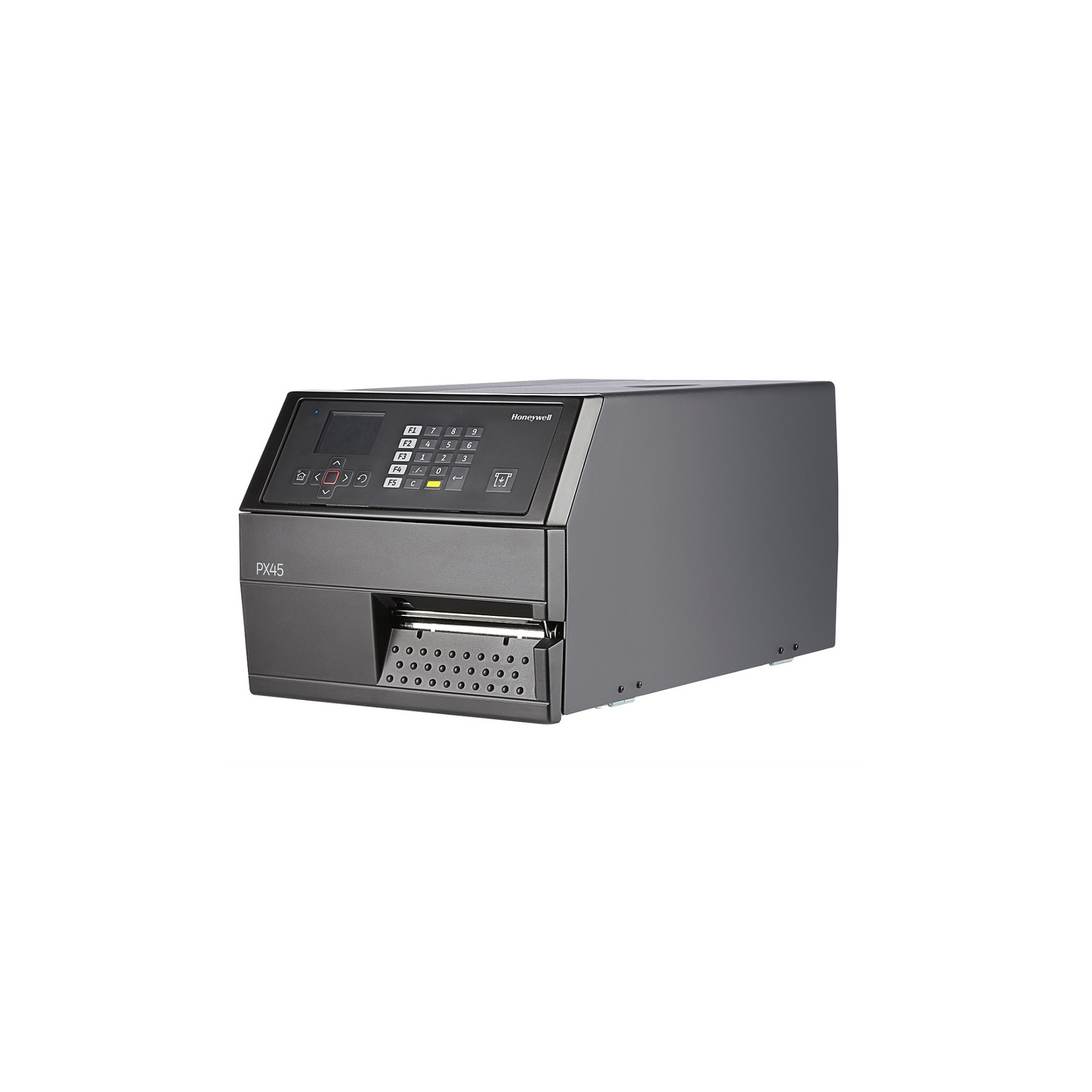 Honeywell PX45A industrial label printer, left angled view