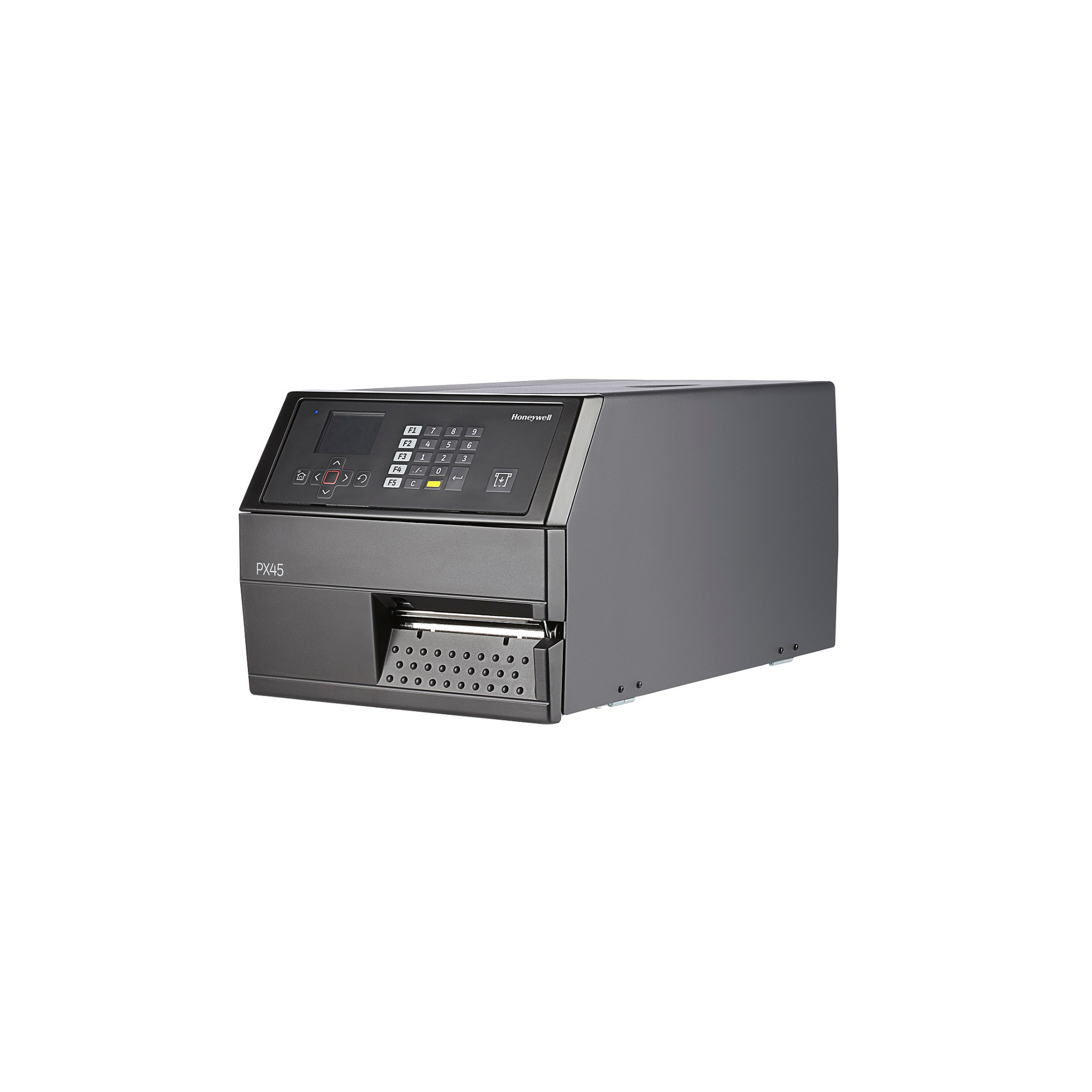 Honeywell PX45A industrial label printer, left angled view