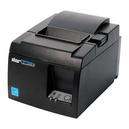 Star Micronics TSP143IIIBI2 receipt printer, angled front three-quarter view