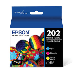 New, Pre-Owned - Epson 202 Standard Capacity Black, Cyan, Magenta & Yellow Ink Cartridges