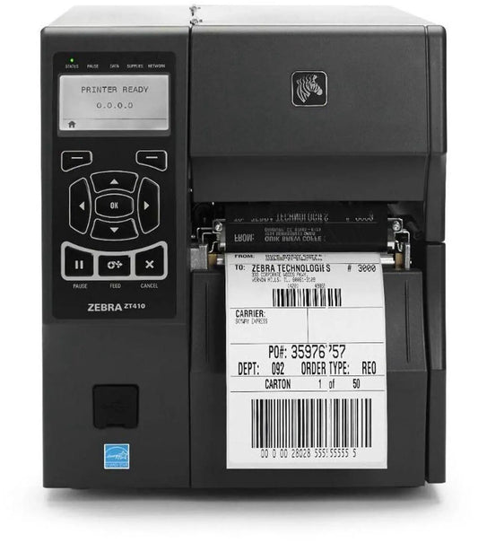 Zebra ZT410 Industrial 300 DPI Thermal Transfer Barcode Label Printer ZT41043-T010000Z